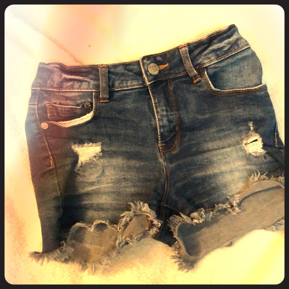 Dark Blue Denim Shorts